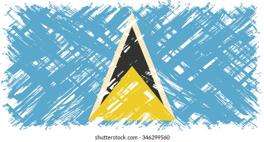 Saint Lucia grunge flag. Vector illustration. Grunge effect can be cleaned easily.
