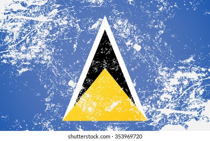 Saint Lucia Grunge Texture Flag. Grunge effect can be cleaned easily.