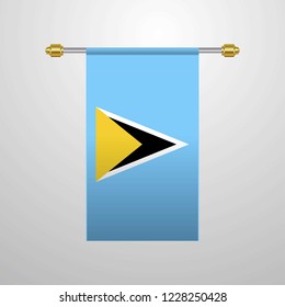 Saint Lucia hanging Flag
