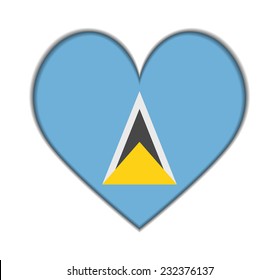 Saint Lucia heart flag vector illustration