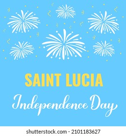 Saint Lucia Independence Day banner. National holiday celebrated on February 22. Vector template for typography poster, greeting card, flyer, etc.