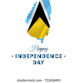 Saint Lucia Independence day. Saint Lucia map. Vector illustration.