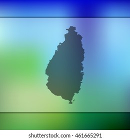Saint Lucia map. Blurred background with silhouette of Saint Lucia map. Vector silhouette of Saint Lucia map