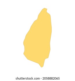Saint Lucia map color line element. Border of the country. UI UX GUI design element. Editable stroke.