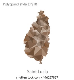 Saint Lucia map in geometric polygonal style.Abstract gems triangle,modern design background.Vector Illustration EPS10.