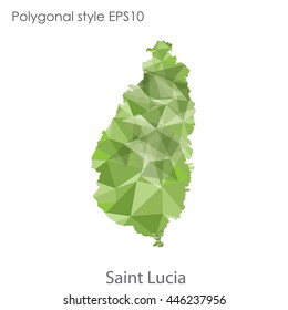Saint Lucia map in geometric polygonal style.Abstract gems triangle,modern design background.Vector Illustration EPS10.