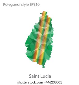 Saint Lucia map in geometric polygonal style.Abstract gems triangle,modern design background.Vector Illustration EPS10.