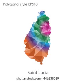 Saint Lucia map in geometric polygonal style.Abstract gems triangle,modern design background.Vector Illustration EPS10.