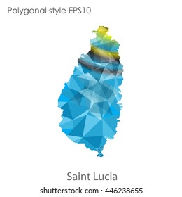 Saint Lucia map in geometric polygonal style.Abstract gems triangle,modern design background.Vector Illustration EPS10.