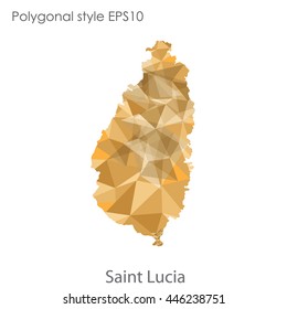 Saint Lucia map in geometric polygonal style.Abstract gems triangle,modern design background.Vector Illustration EPS10.
