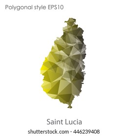 Saint Lucia map in geometric polygonal style.Abstract gems triangle,modern design background.Vector Illustration EPS10.