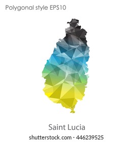 Saint Lucia map in geometric polygonal style.Abstract gems triangle,modern design background.Vector Illustration EPS10.