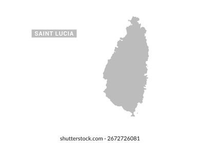 Mapa de Santa Lucía - Ilustración vectorial plana mínima en negro y gris, aislada sobre fondo blanco, ideal para infografías, uso educativo, informes y presentaciones.