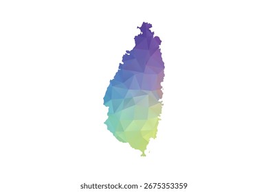 Saint Lucia Map - Polygon Style Vector Illustration in Rainbow Gradient, Low Poly Multicolor Geometric Design, Isolated on White Background, Suitable for Reports, and Creative Projects.
