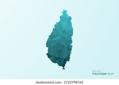 Saint Lucia Karte - Polygon Stil Vektorgrafik in blau-grün Low Poly geometrischen Design, moderne minimale Silhouette.