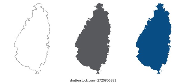 Saint Lucia map set. Map of Saint Lucia plain set.