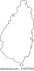 Saint Lucia Map Stroke Outline Shape Vector