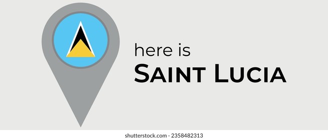 Saint Lucia national flag map marker pin icon illustration