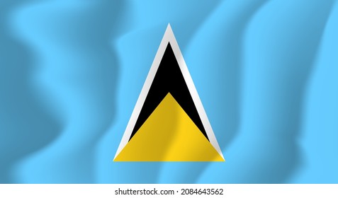 Saint Lucia National Flag Soft Waving Background Illustration