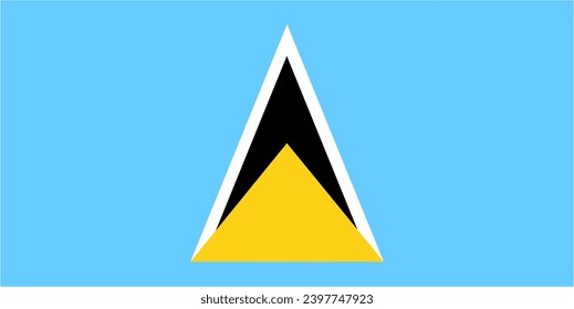 Saint Lucia official flag vector with standard size and proportion. National flag emblem with accurate size and colors.