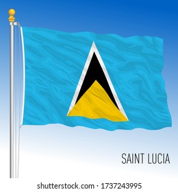 Saint Lucia official national fla, antilles, vector illustration
