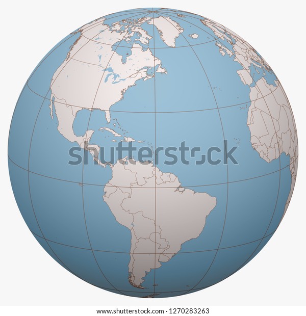 Saint Lucia On Globe Earth Hemisphere Stock Vector (Royalty Free ...