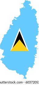 Saint lucia republic flag map.