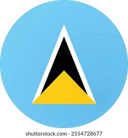 Saint Lucia Round Flag Vector