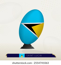 Saint Lucia Rugby Ball on Rugby Kicking Tees with Modern Design. Illustration perfect for sports, national pride, and rugby-related projects.