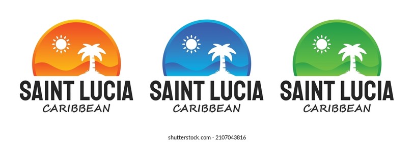 Saint Lucia tropical island symbol vector in graphic design.