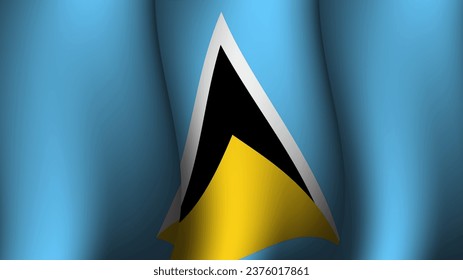 saint lucia waving flag background design on sunset view vector illustration suitable for poster, social media design event on saint lucia