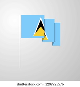 Saint Lucia waving Flag creative background