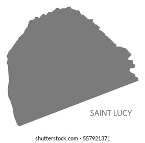 Saint Lucy Barbados Map in grey