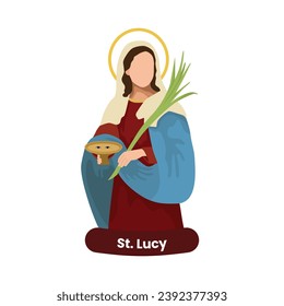 Saint Lucy vector illustration. Feast December 13th. Catholic Saint.