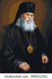 Saint Luke of Crimea, illustration, vector