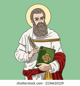 Saint Mark The Evangelist Colored Vector Illustration