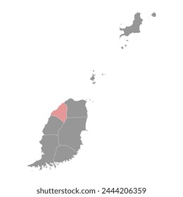 Mapa de la parroquia de San Marcos, división administrativa de Granada. Ilustración vectorial.