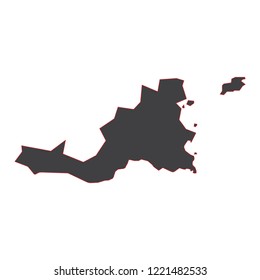 Saint Martin black map on white background vector