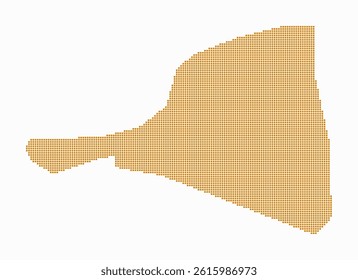 Saint Martin dotted map. Digital style map of the country on a white background. Saint Martin shape with square dots. Colored dots style. Small size squares. Trending vector illustration.