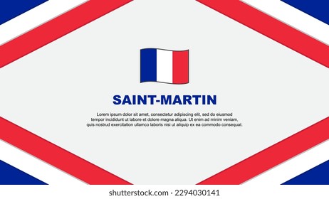 Plantilla de diseño de fondo de resumen de la bandera de San Martín. Ilustración del vector de caricaturas del Día de la Independencia de San Martín. Plantilla
