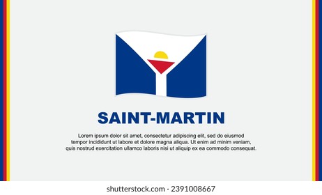 Abstrakte Vorlage für das Design der Flagge von Saint Martin. St. Martin Independence Day Banner Social Media Vektorgrafik. St. Martin Cartoon