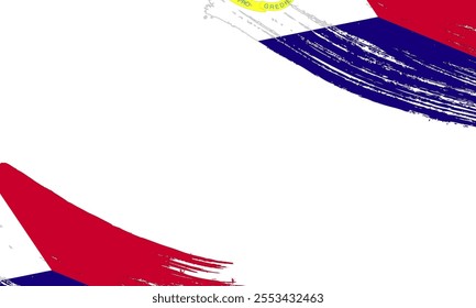 Saint Martin Flag with Brush Stroke Effect, Grunge brush stroke. Watercolor painting flag design.