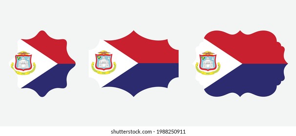 saint martin flag. flat icon symbol vector illustration