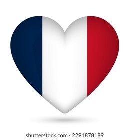Saint Martin flag in heart shape. Vector illustration.
