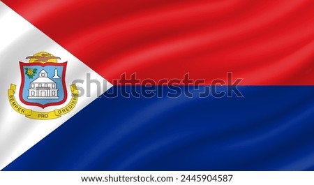 Saint Martin flag waving. Background. Vector