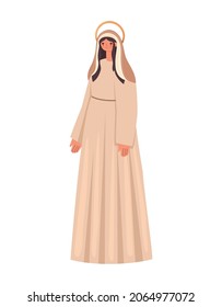 saint mary illustration over white