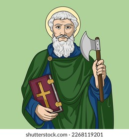 Saint Matthias Apostle Colored Vector Illustration