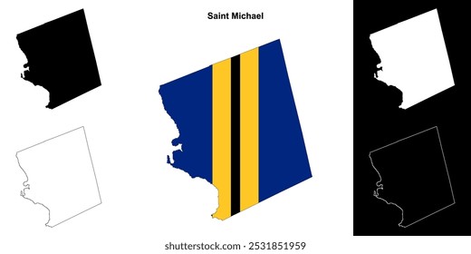 Saint Michael parish outline map set