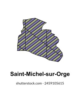 Saint Michel sur Orge City Map of France Country, abstract geometric map with color creative design template