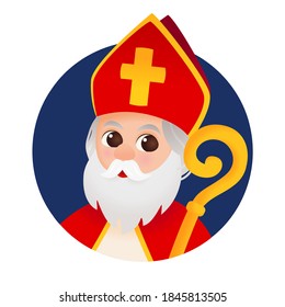 Saint Nicholas cartoon character isolated vector